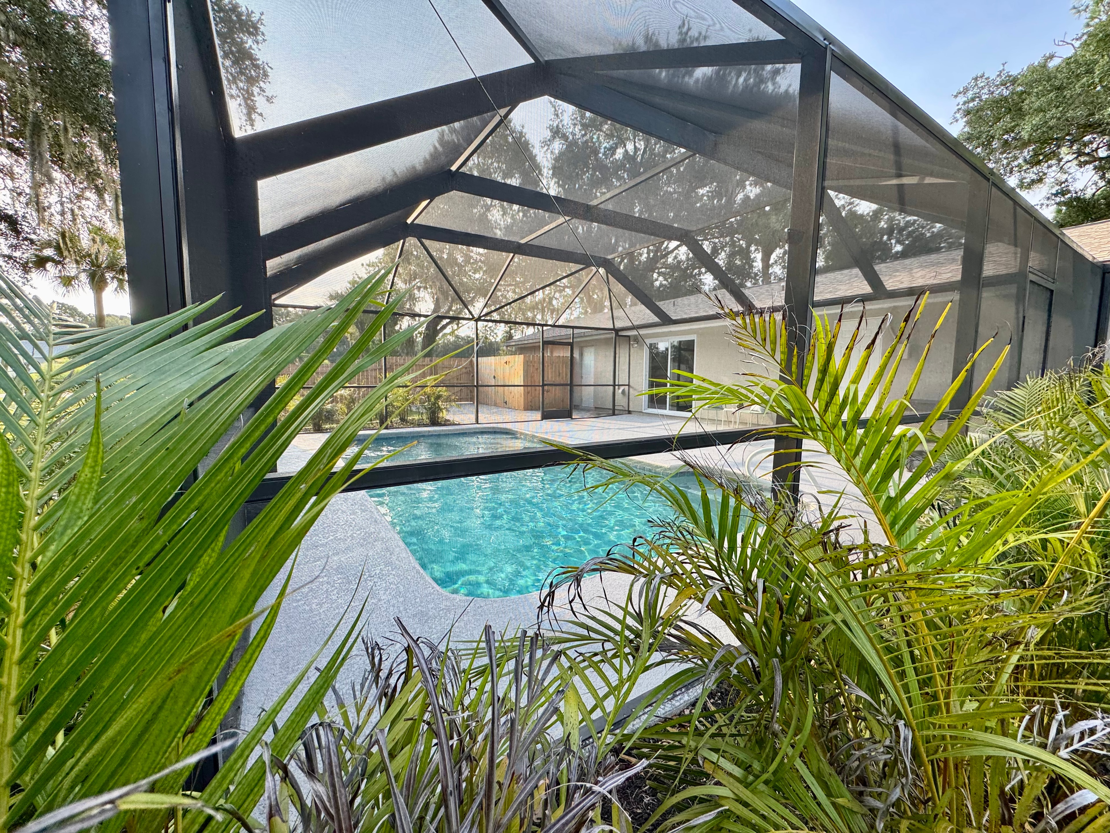 Pool Resurface, Rescreen and full landscaping overhaul - Palm Bay